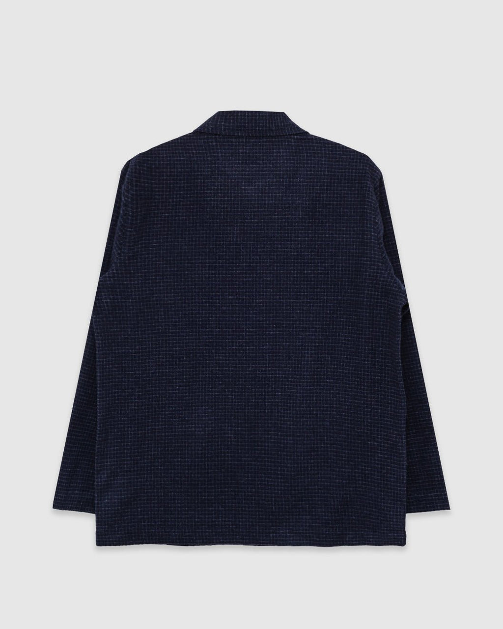 Bakers Overshirt Bobby Wool Mix Navy Check - UNIVERSAL WORKS