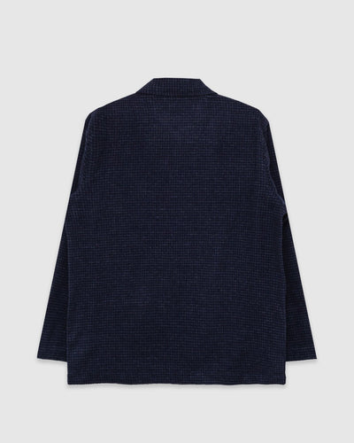 Bakers Overshirt Bobby Wool Mix Navy Check - UNIVERSAL WORKS