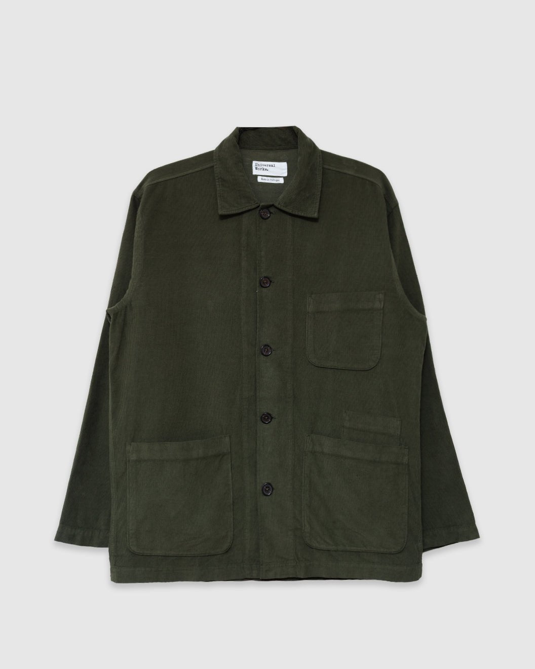 Bakers Overshirt Fine Cord Olive - UNIVERSAL WORKS
