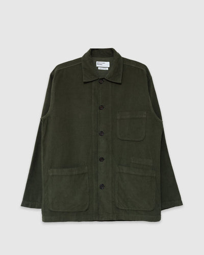 Bakers Overshirt Fine Cord Olive - UNIVERSAL WORKS