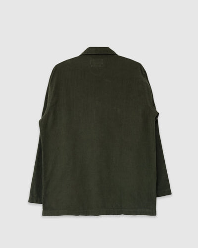 Bakers Overshirt Fine Cord Olive - UNIVERSAL WORKS