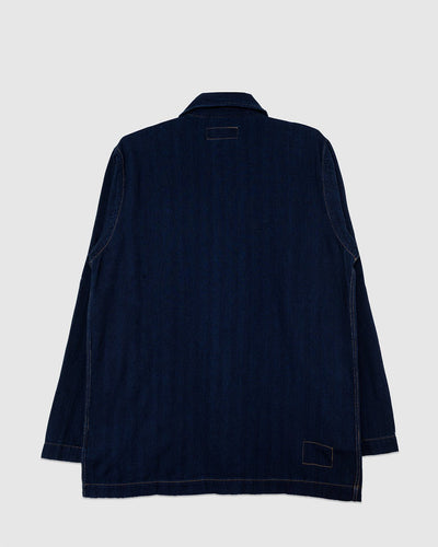 Bakers Overshirt Herringbone Indigo - UNIVERSAL WORKS