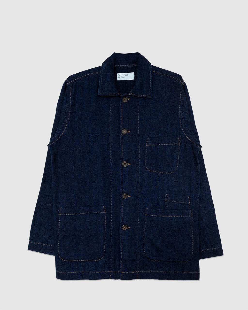 Bakers Overshirt Herringbone Indigo - UNIVERSAL WORKS