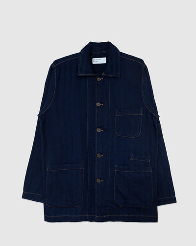 Bakers Overshirt Herringbone Indigo - UNIVERSAL WORKS