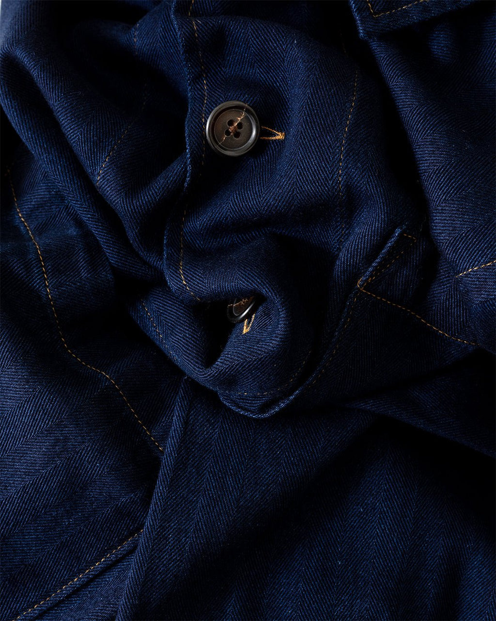 Bakers Overshirt Herringbone Indigo - UNIVERSAL WORKS