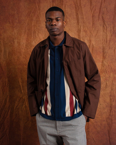 Bakers Overshirt Peached Poplin Brown - UNIVERSAL WORKS