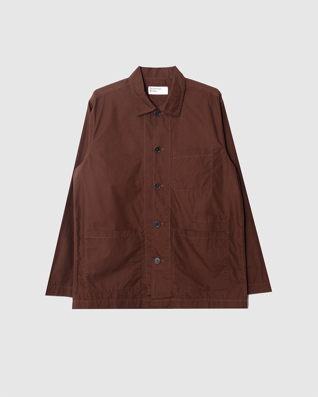 Bakers Overshirt Peached Poplin Brown - UNIVERSAL WORKS