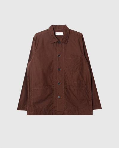 Bakers Overshirt Peached Poplin Brown - UNIVERSAL WORKS