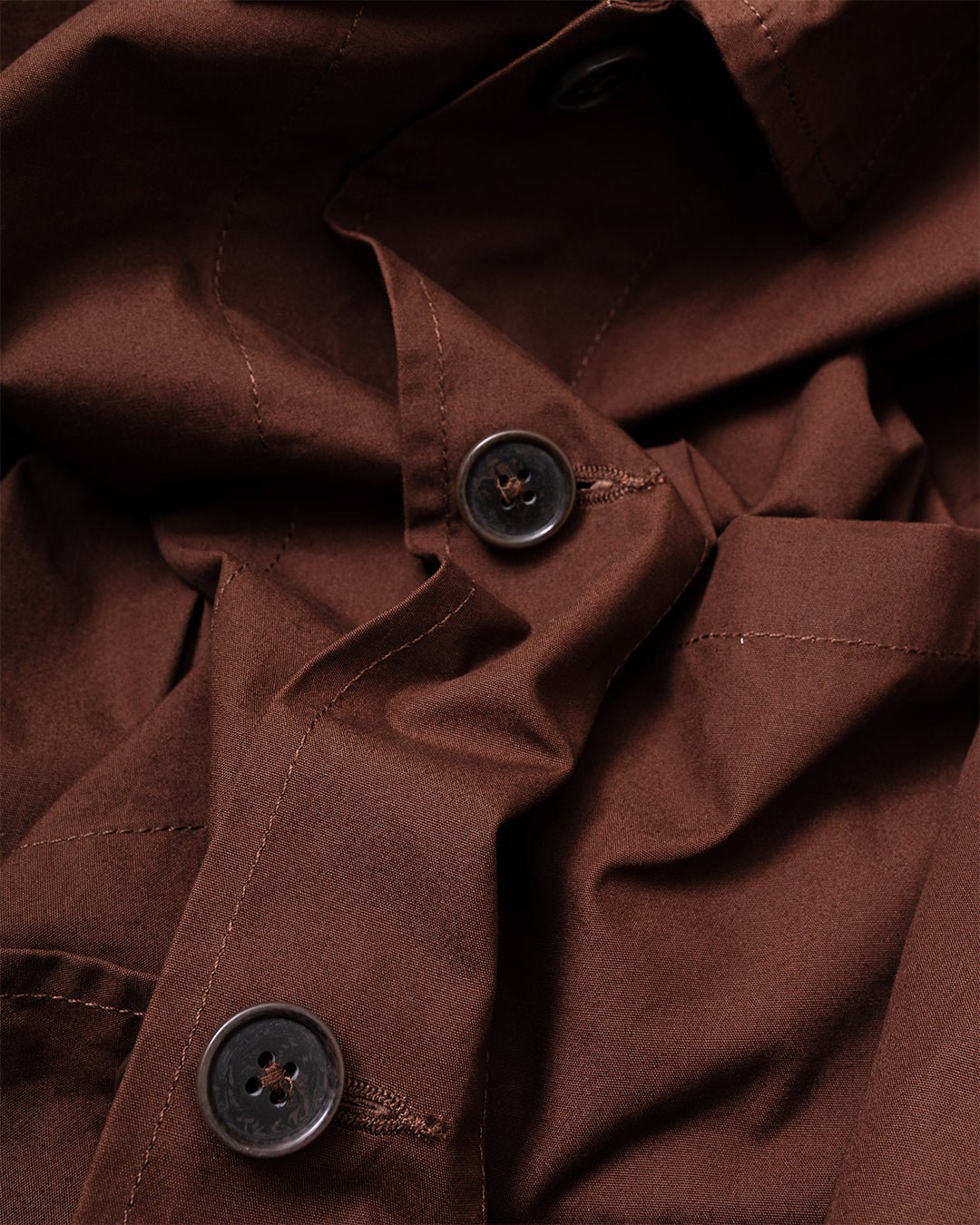 Bakers Overshirt Peached Poplin Brown - UNIVERSAL WORKS