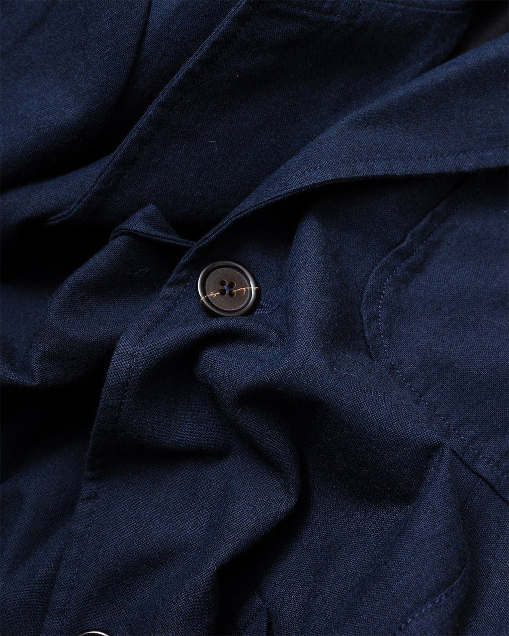 Bakers Overshirt Peached Poplin Navy - UNIVERSAL WORKS