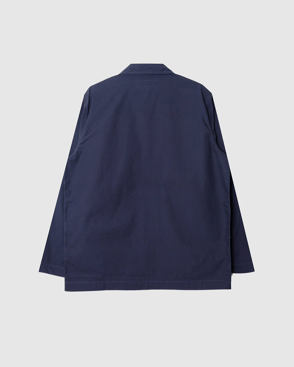 Bakers Overshirt Peached Poplin Navy - UNIVERSAL WORKS