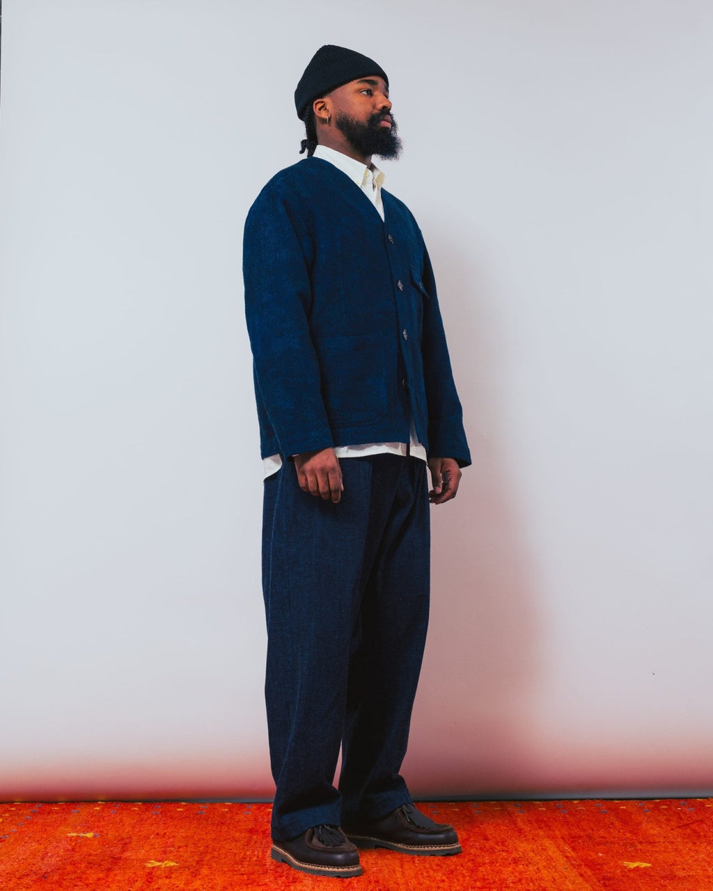 Cabin Jacket Denim Camo Black/Indigo - UNIVERSAL WORKS