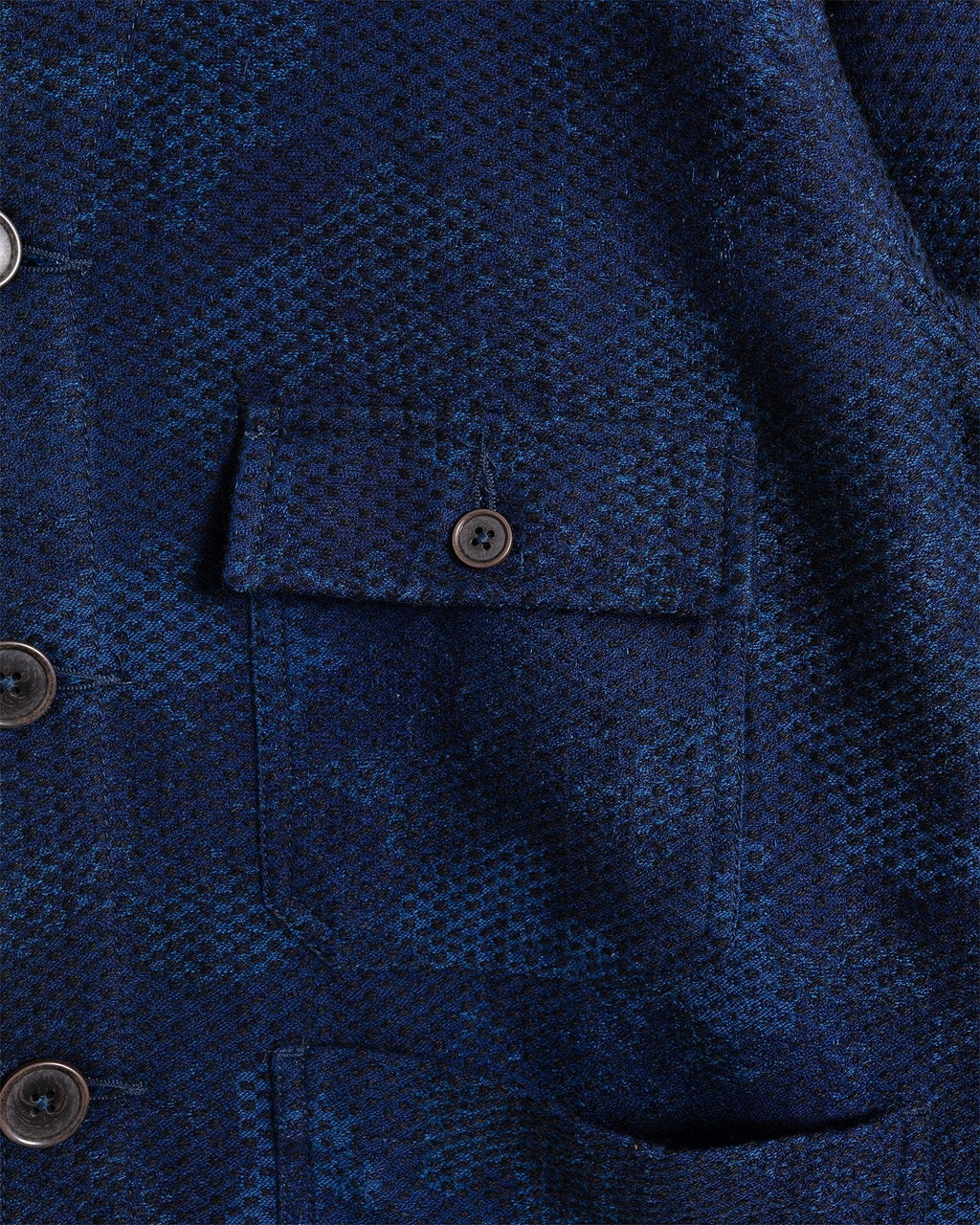 Cabin Jacket Denim Camo Black/Indigo - UNIVERSAL WORKS