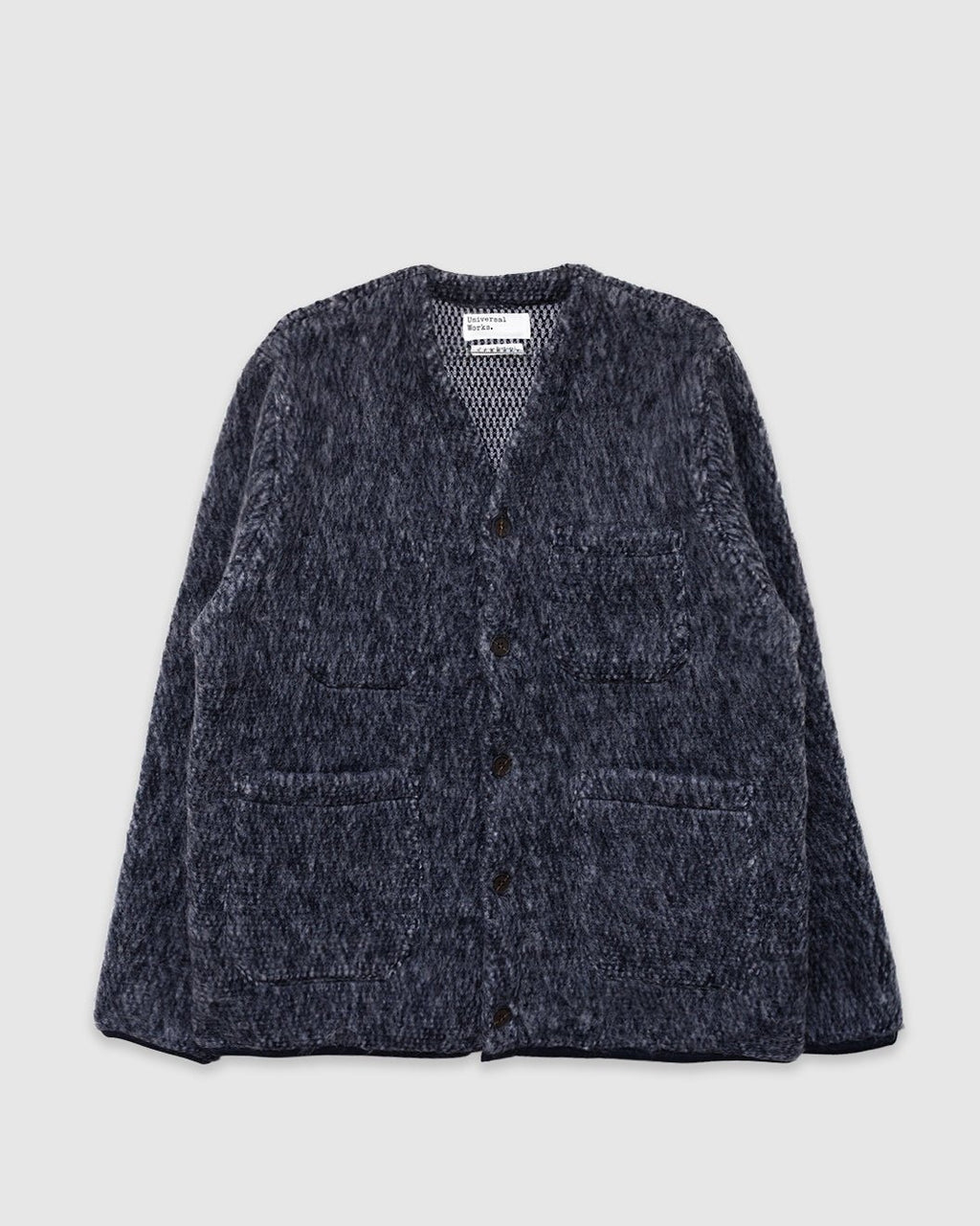 Cardigan Losso Mohair Mix Navy/ Pale Grey - UNIVERSAL WORKS