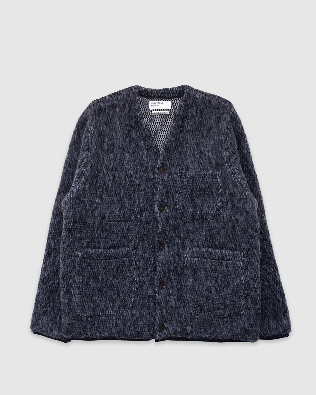 Cardigan Losso Mohair Mix Navy/ Pale Grey - UNIVERSAL WORKS