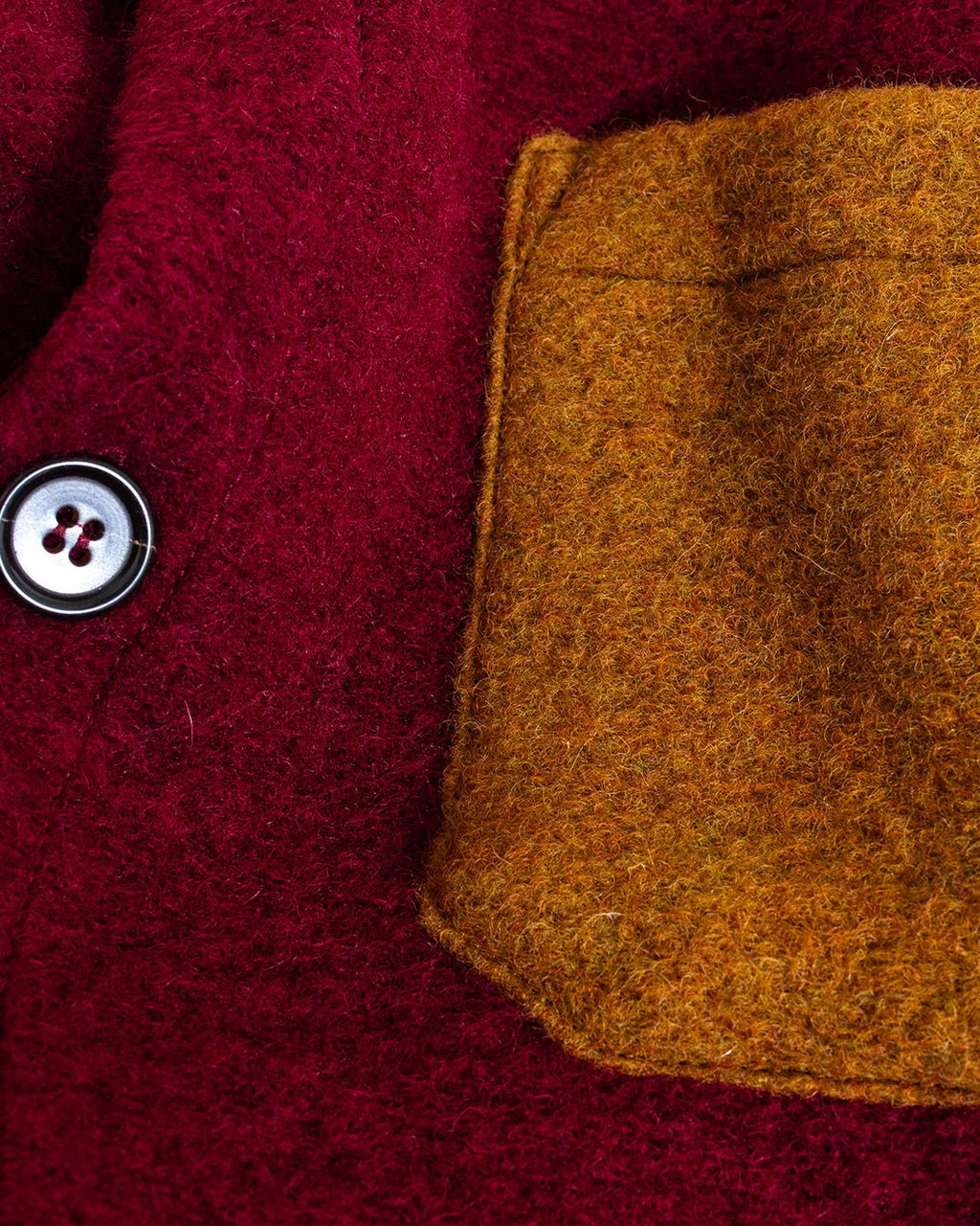 Cardigan Wool Fleece Berry/Brown - UNIVERSAL WORKS