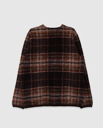Cardigan Wool Fleece Berry/Brown - UNIVERSAL WORKS