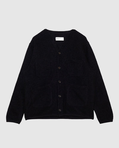Cardigan Wool Fleece Black - UNIVERSAL WORKS