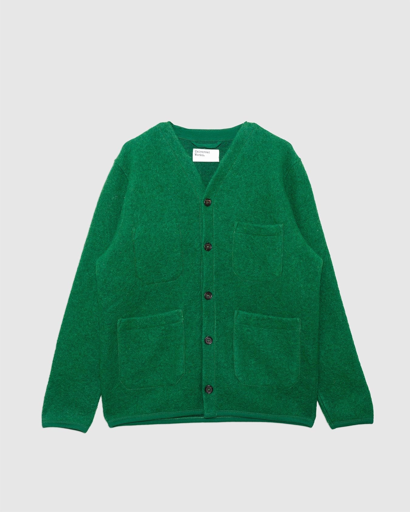Cardigan Wool Fleece Green - UNIVERSAL WORKS