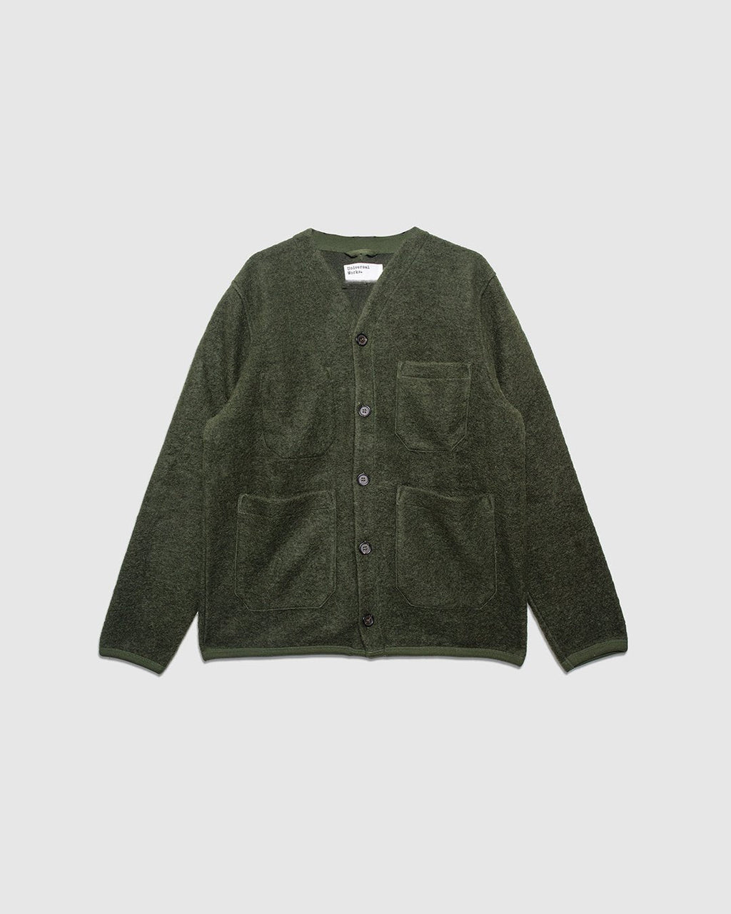 Cardigan Wool Fleece Olive - UNIVERSAL WORKS