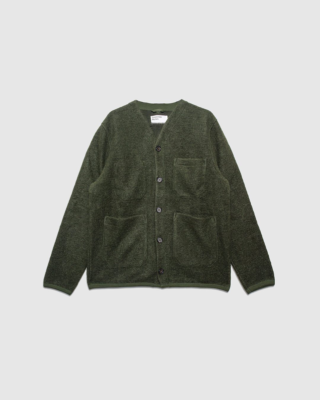 Cardigan Wool Fleece Olive - UNIVERSAL WORKS