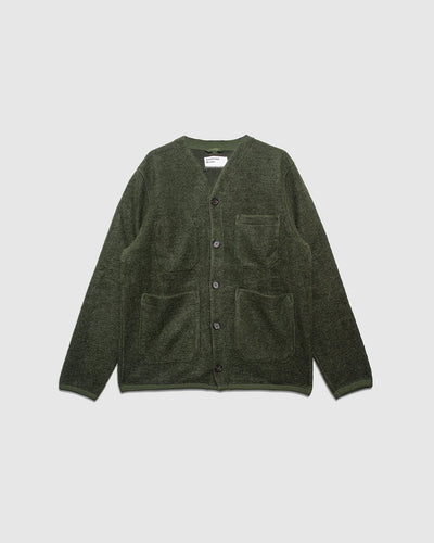 Cardigan Wool Fleece Olive - UNIVERSAL WORKS