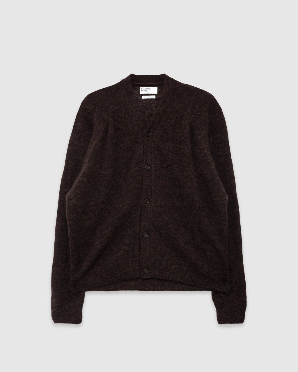 David Cardigan Alpaca Knit Brown - UNIVERSAL WORKS