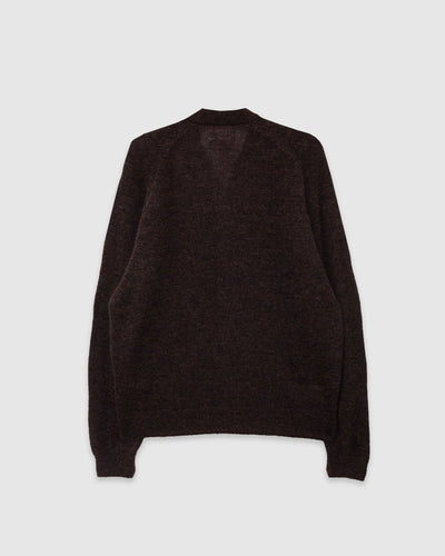 David Cardigan Alpaca Knit Brown - UNIVERSAL WORKS