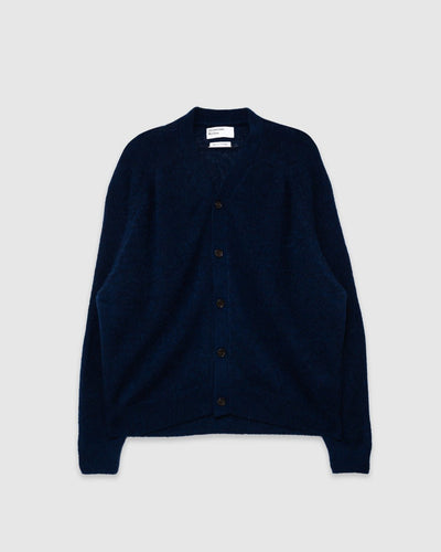David Cardigan Alpaca Knit Navy - UNIVERSAL WORKS