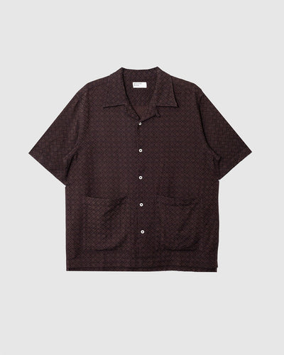 Deck Shirt Diamond Dobby Brown - UNIVERSAL WORKS