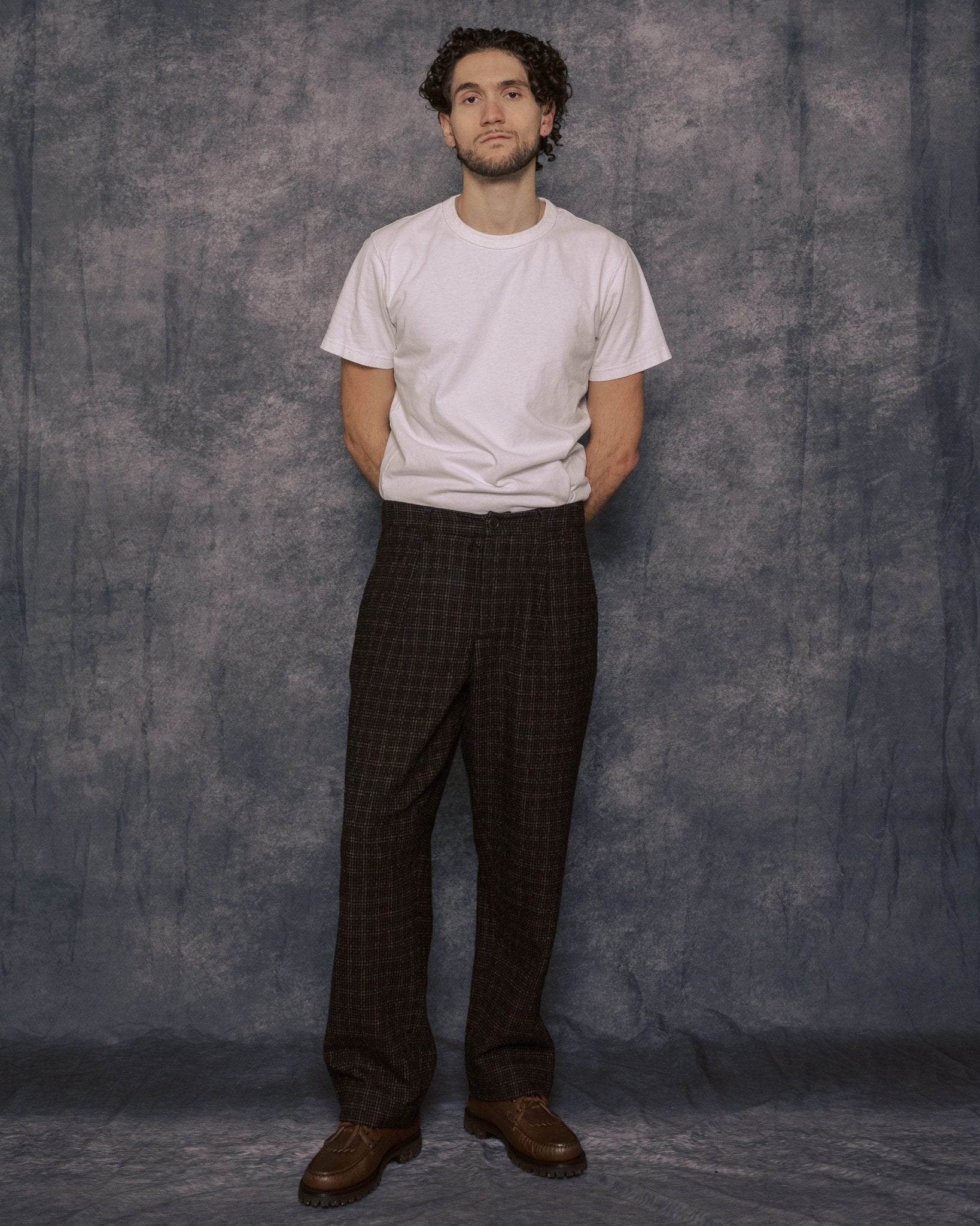 Duke Pant Brown Cedar Check - UNIVERSAL WORKS