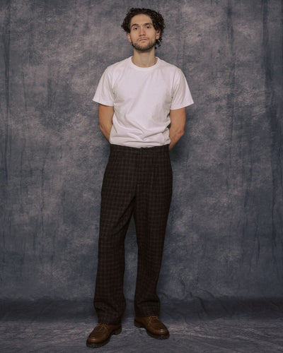 Duke Pant Brown Cedar Check - UNIVERSAL WORKS