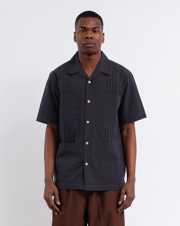 Dwight Overshirt Tech Cotton Black - UNIVERSAL WORKS