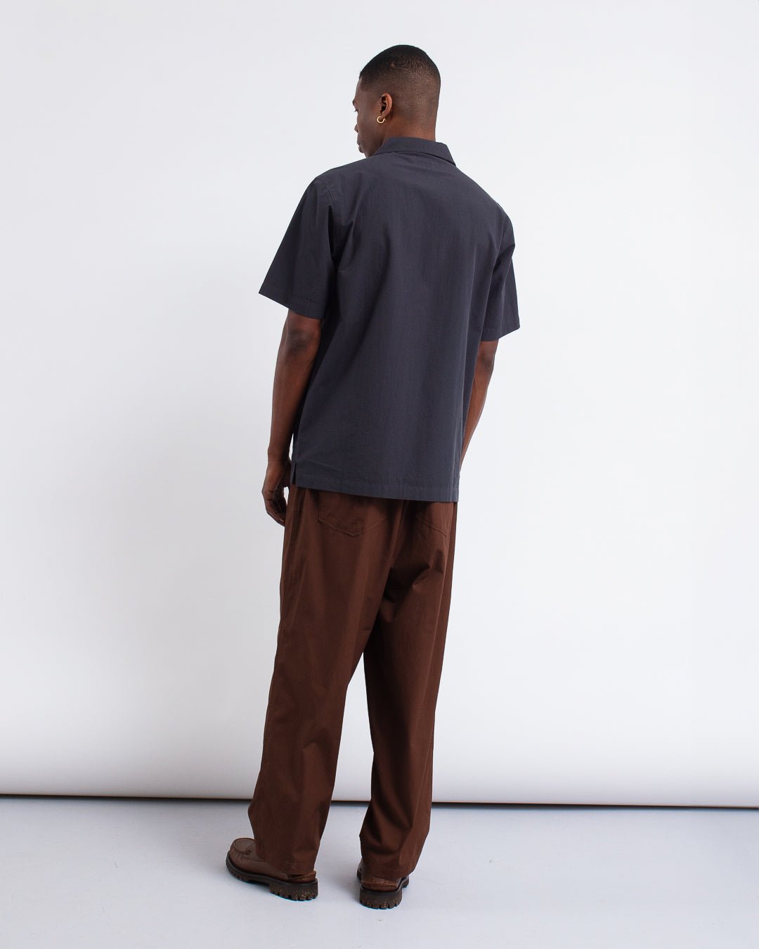 Dwight Overshirt Tech Cotton Black - UNIVERSAL WORKS
