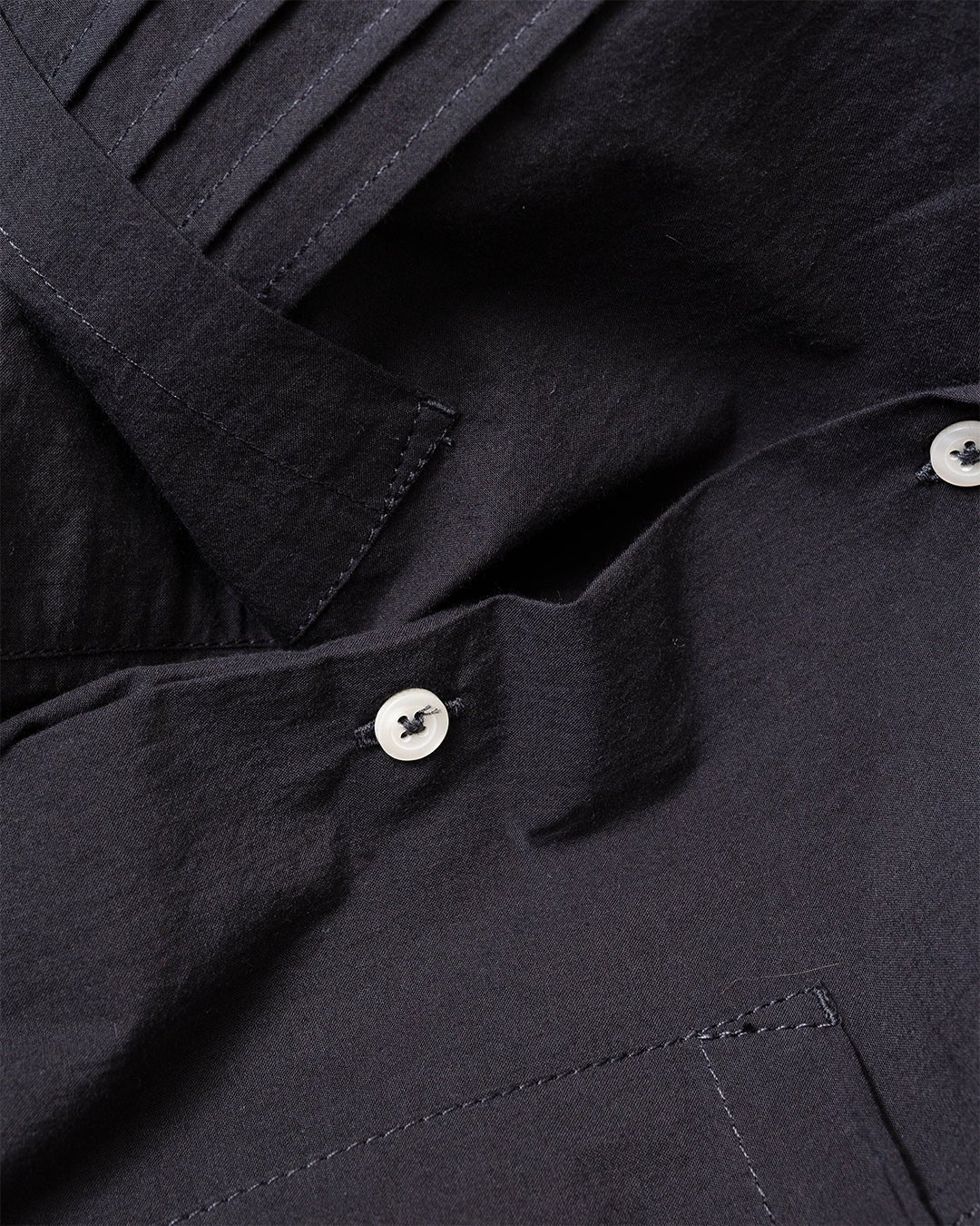 Dwight Overshirt Tech Cotton Black - UNIVERSAL WORKS
