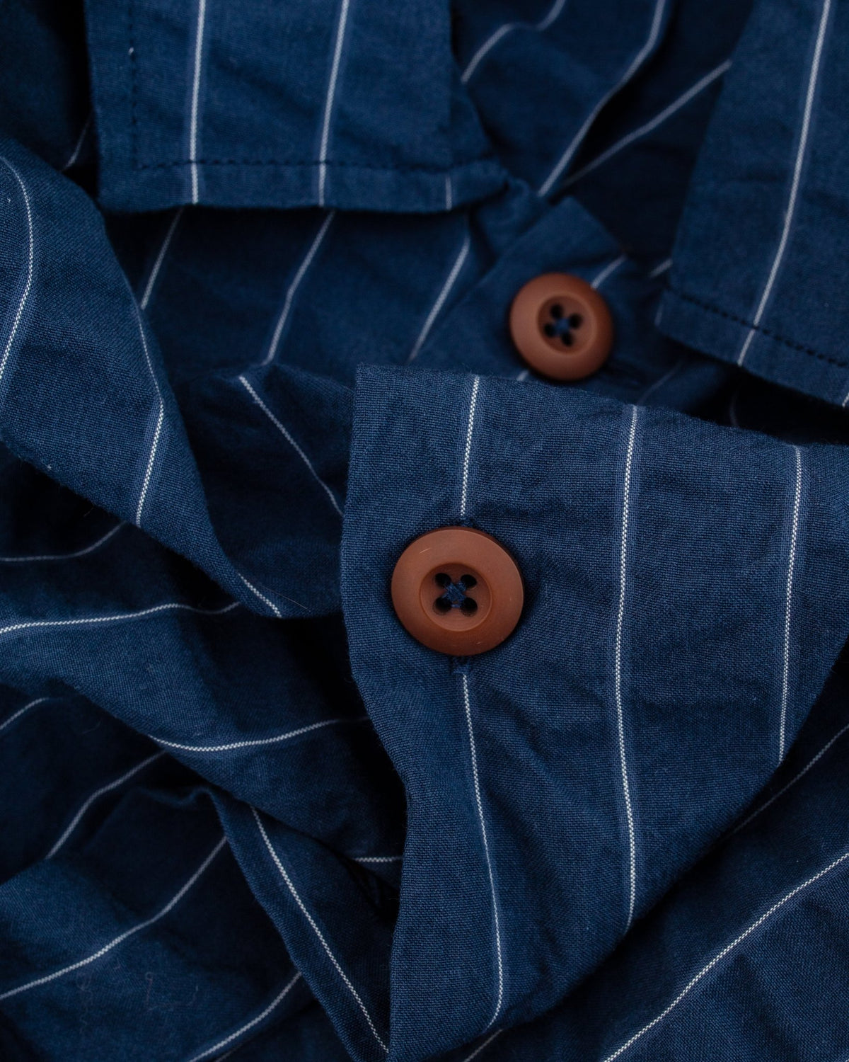 Fatigue Shirt Chester Stripe Navy - UNIVERSAL WORKS