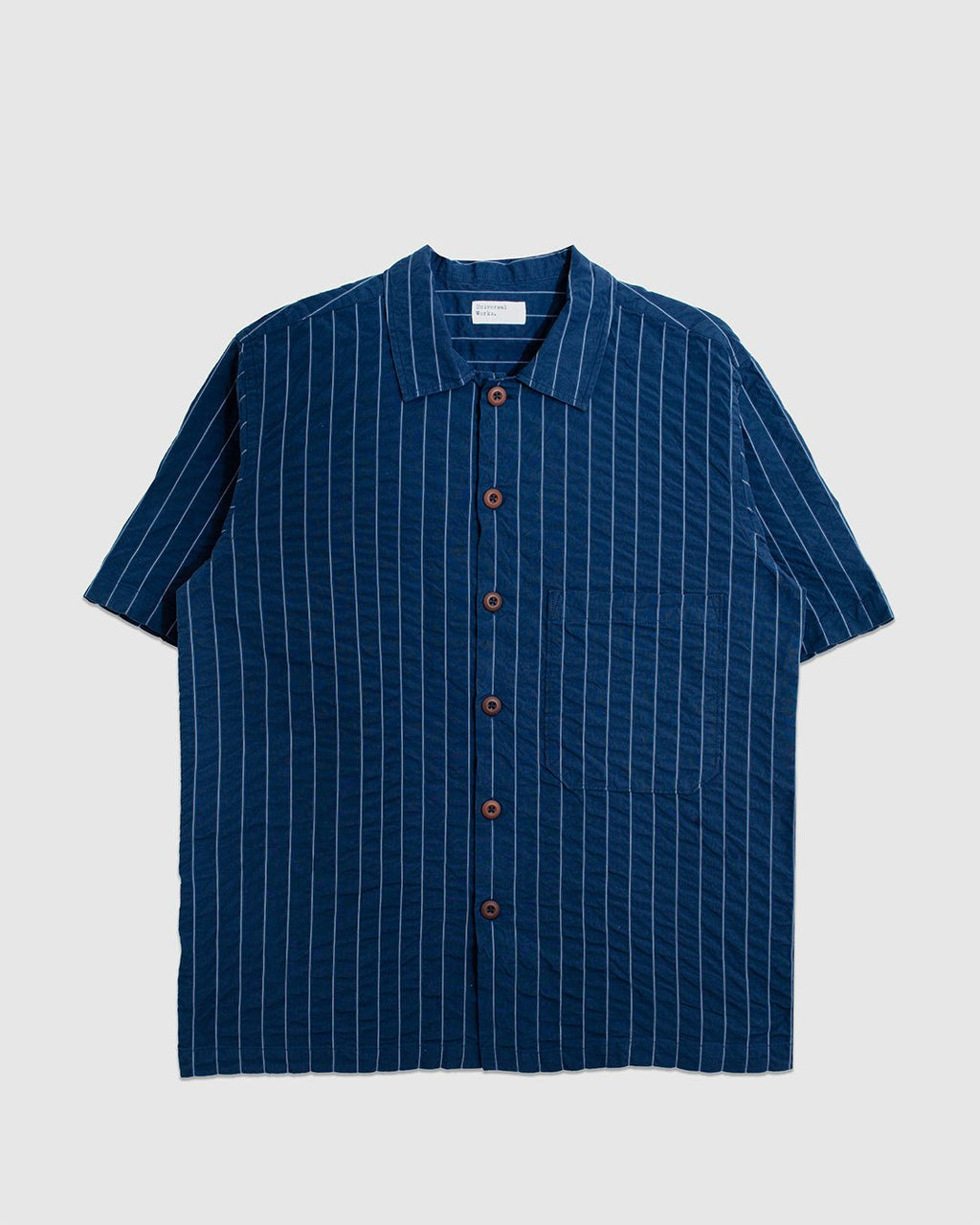 Fatigue Shirt Chester Stripe Navy - UNIVERSAL WORKS