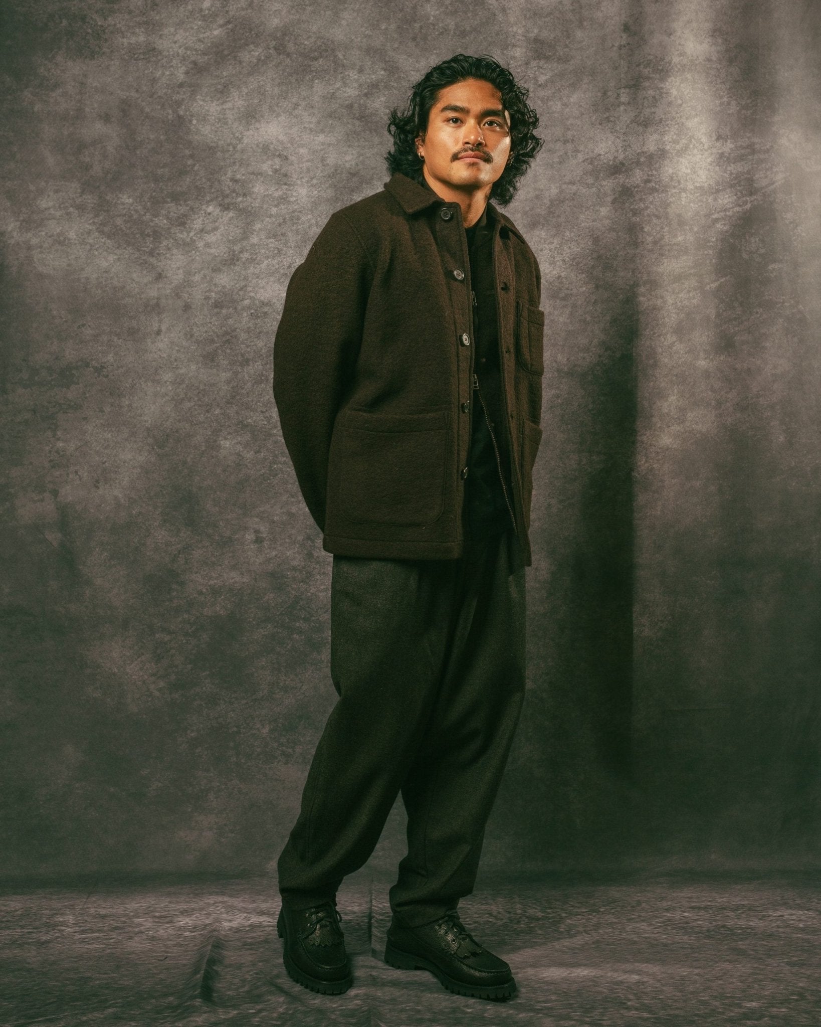 Field Jacket Brown Wool Fleece - UNIVERSAL WORKS