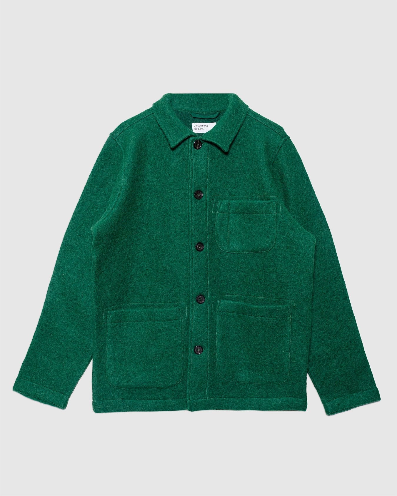 Field Jacket Green Wool Fleece - UNIVERSAL WORKS