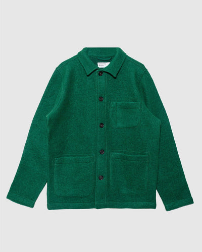 Field Jacket Green Wool Fleece - UNIVERSAL WORKS