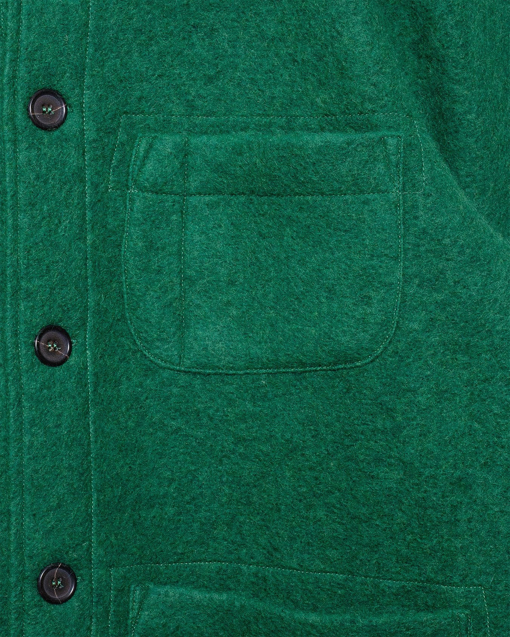 Field Jacket Green Wool Fleece - UNIVERSAL WORKS