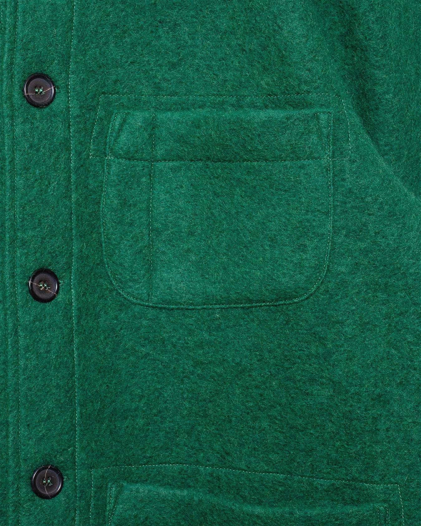 Field Jacket Green Wool Fleece - UNIVERSAL WORKS
