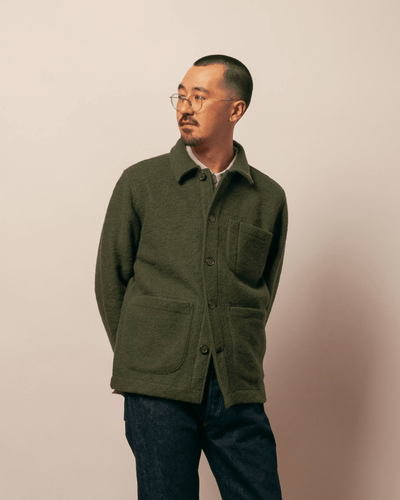 Field Jacket Wool Fleece Olive - UNIVERSAL WORKS