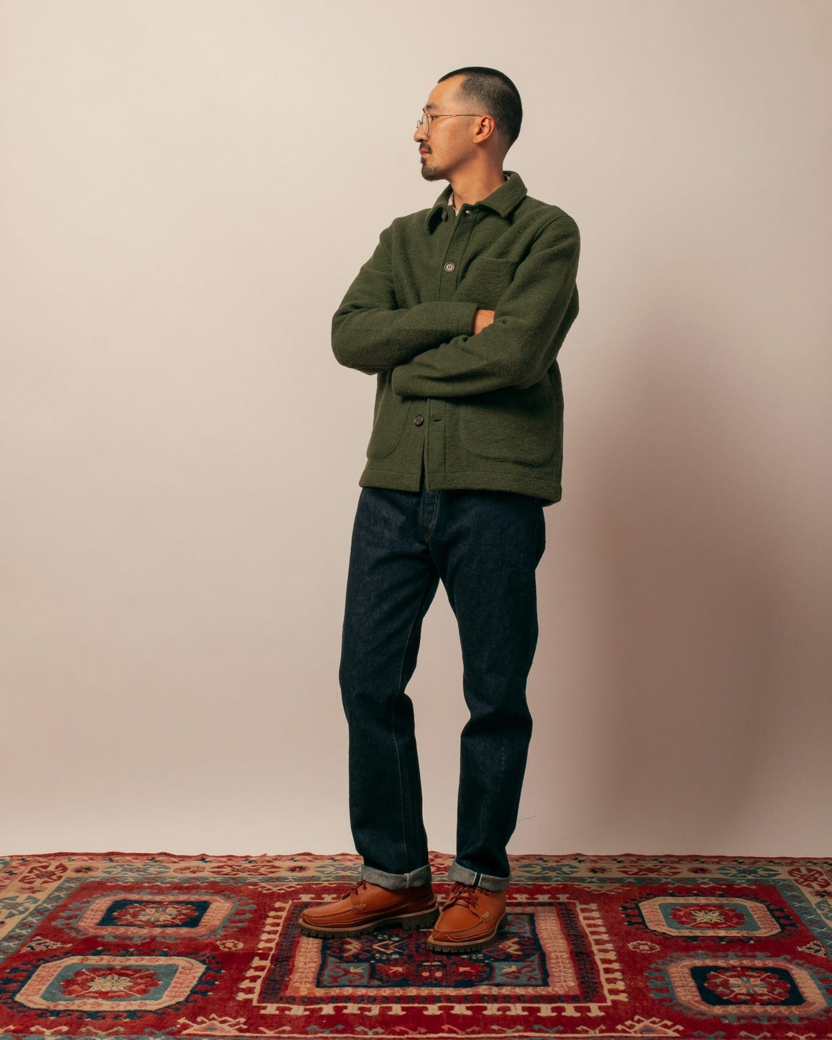 Field Jacket Wool Fleece Olive - UNIVERSAL WORKS