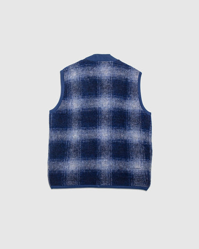 Fresco Fleece Zip Waistcoat - Navy/ Grey - UNIVERSAL WORKS