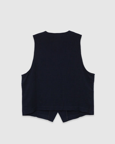 JJ Waistcoat Robin Wool Mix Dark Navy - UNIVERSAL WORKS