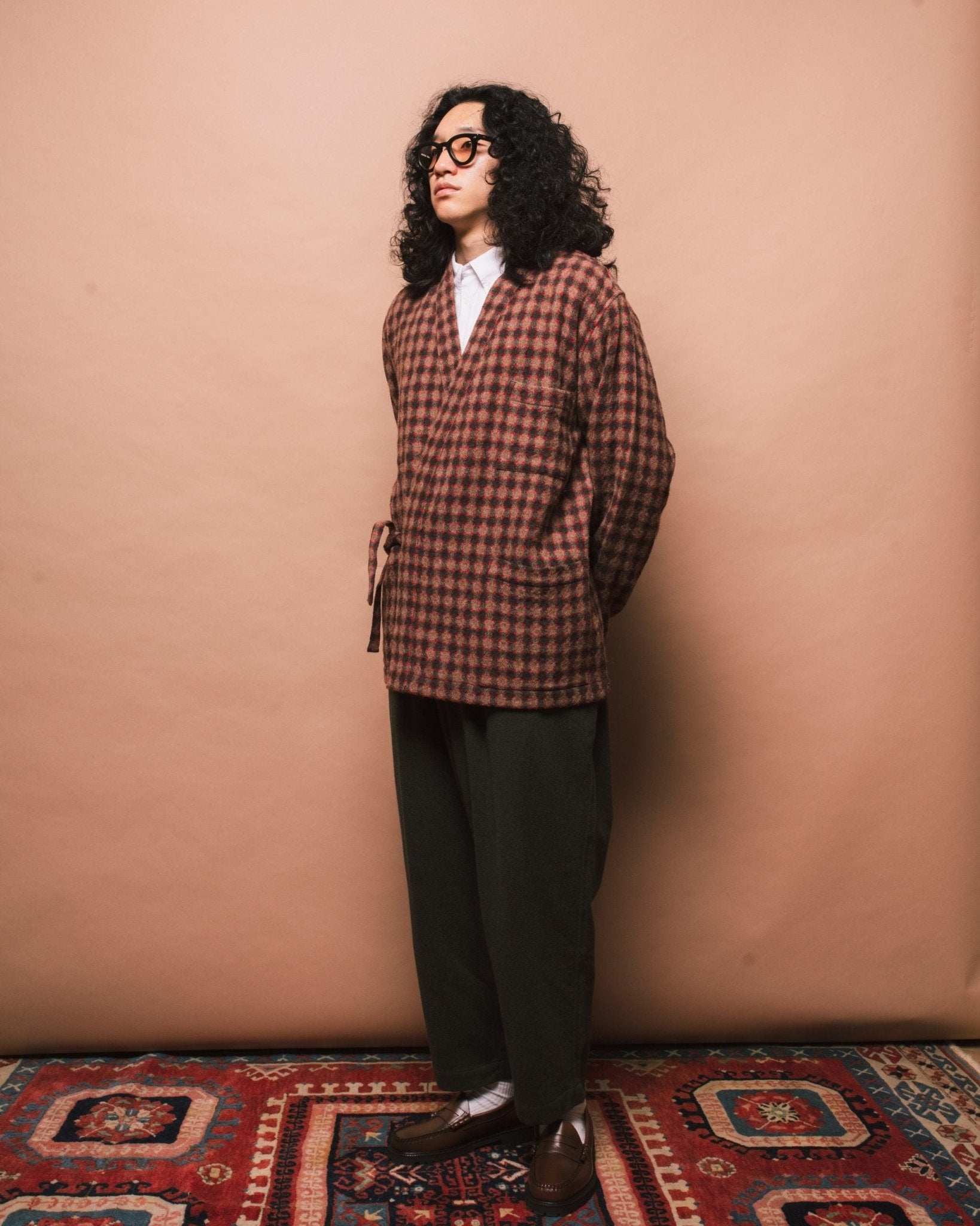 Kyoto Work Jacket in Wool Alpaca Mix - Brown - UNIVERSAL WORKS