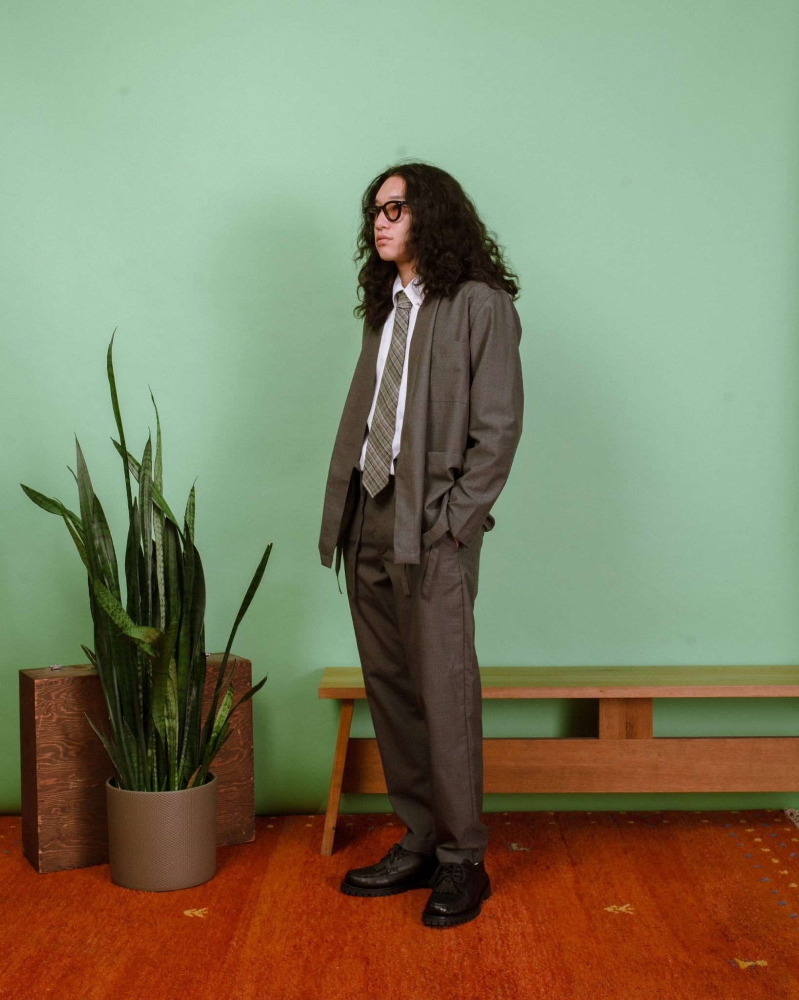 Kyoto Work Jacket Tropical Suiting - Grey Marl - UNIVERSAL WORKS