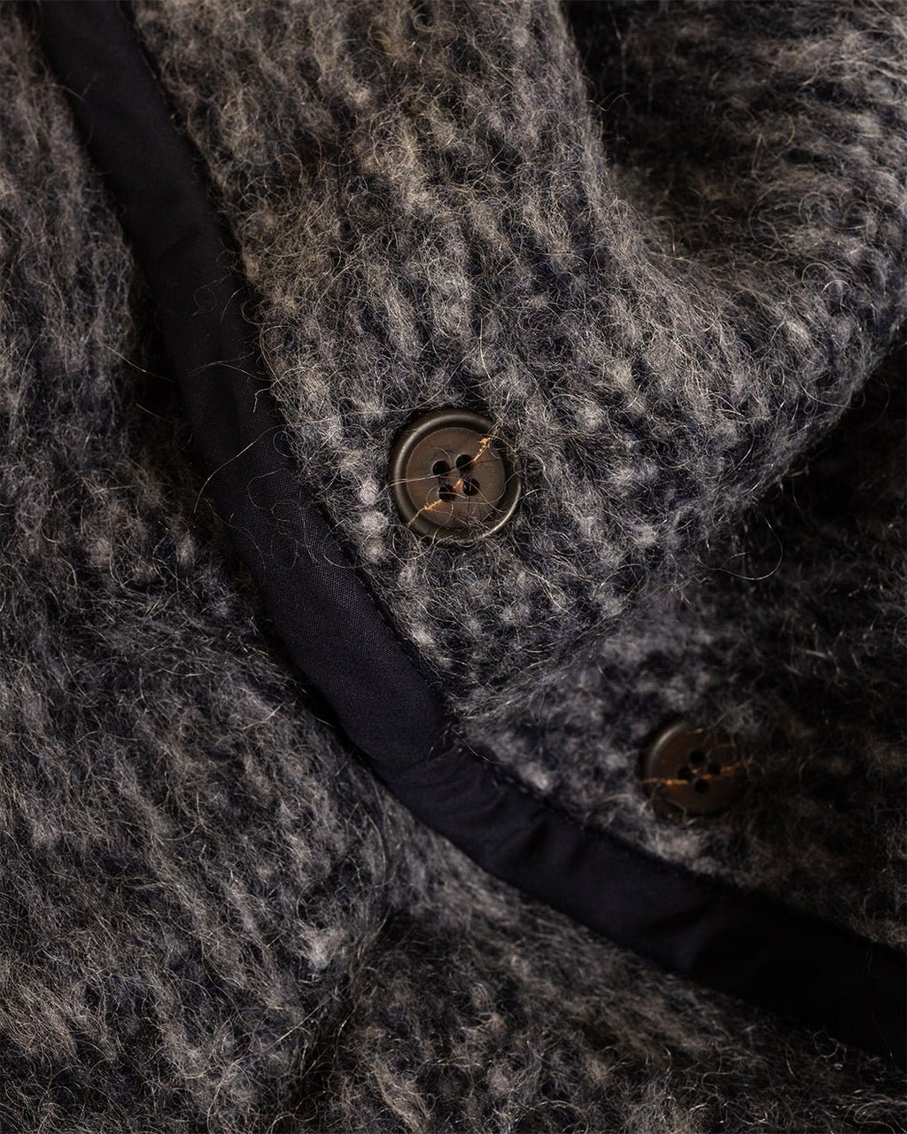 Lancaster Gilet Losso Mohair Mix Navy/ Pale Grey - UNIVERSAL WORKS