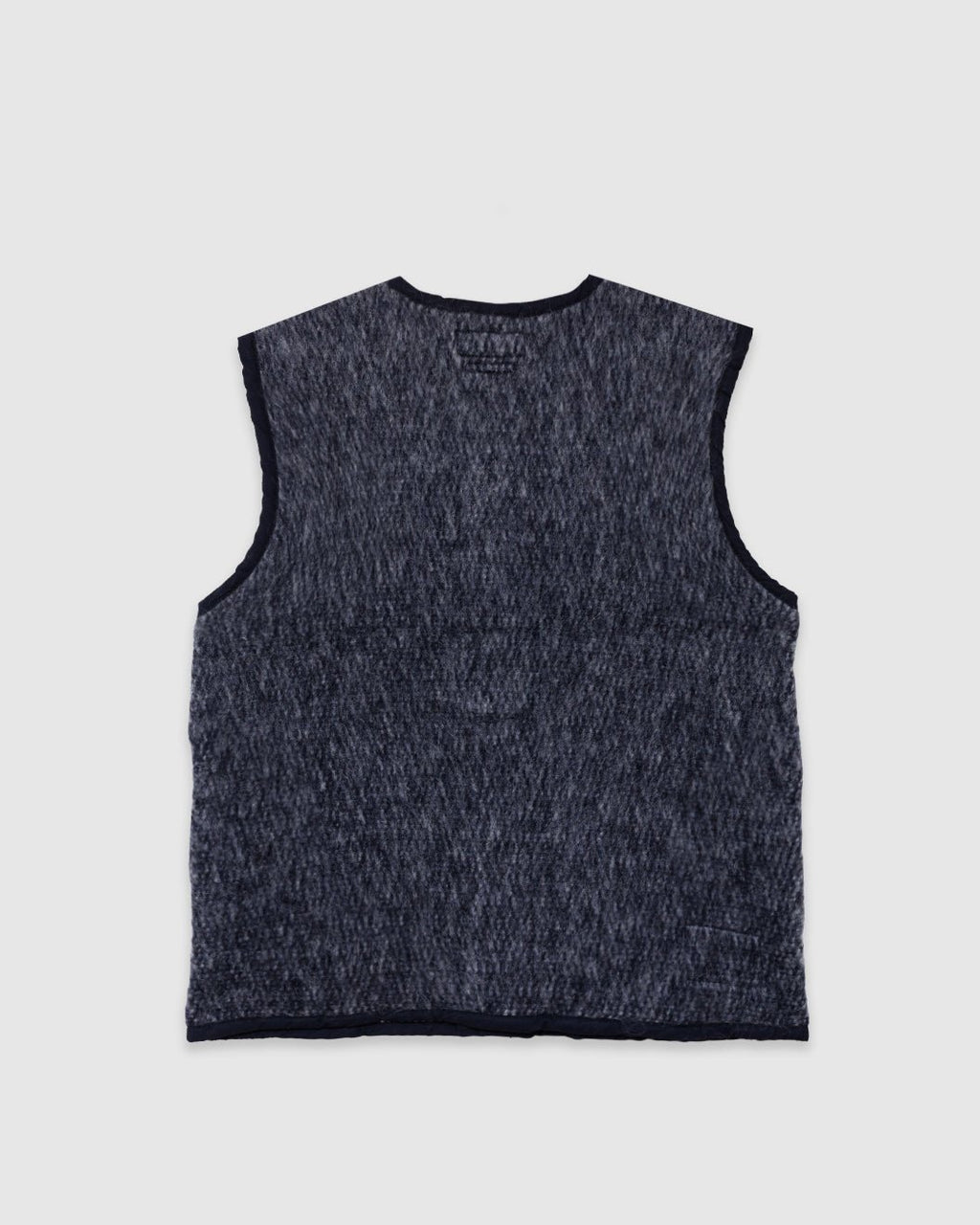Lancaster Gilet Losso Mohair Mix Navy/ Pale Grey - UNIVERSAL WORKS